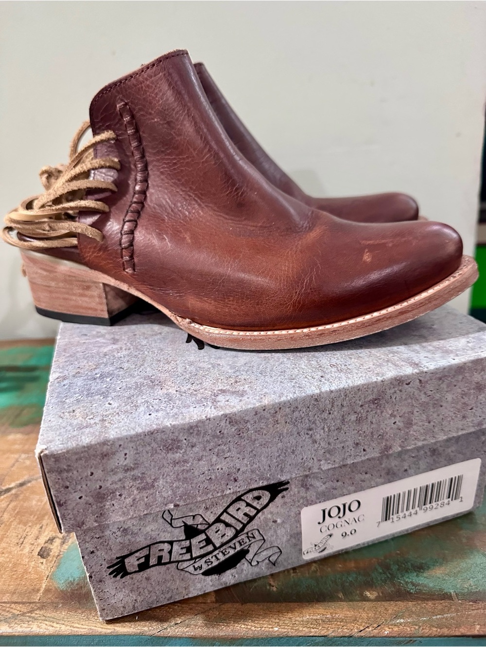 Freebird by Steven Jojo Cognac Brown Slingback Booties